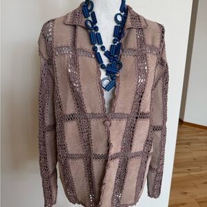 Crochet and suede jacket- IDI by Michael